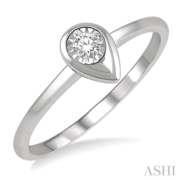 Pear Shape Light Weight Diamond Promise Ring